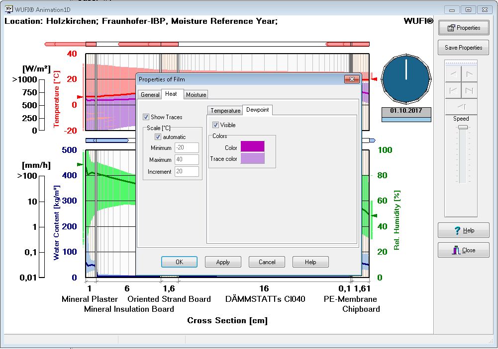 Dewpoint setting in WUFI Animation